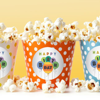 Adesivo Redondo Balões de aniversário felizes e brilhantes