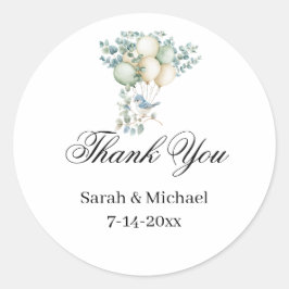 Adesivo Redondo Balões de chá de fraldas Vinhetas de Casamento