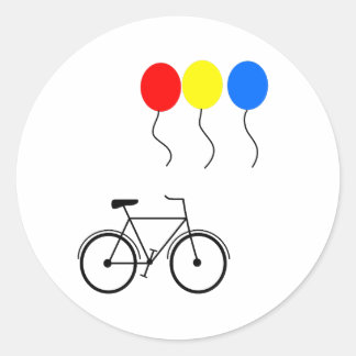 Adesivo Redondo Balões e Bicicleta