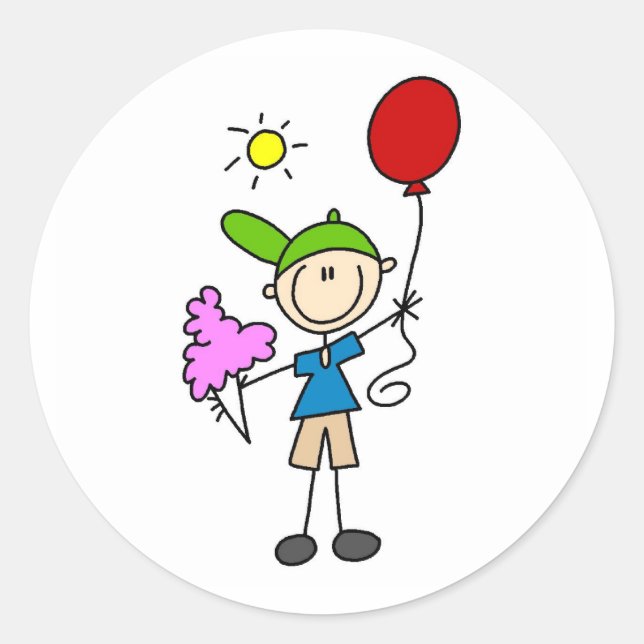 Adesivo Redondo Balões E Doces De Algodão No Fair Sticker (Frente)