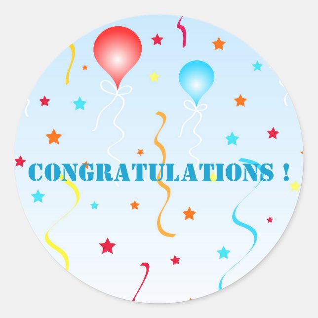 Adesivo Redondo Balões e estrelas (Frente)