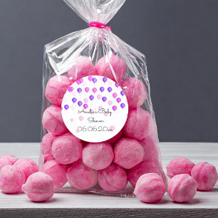 Adesivo Redondo Baloes Rosa Bonito Chás de Bebê