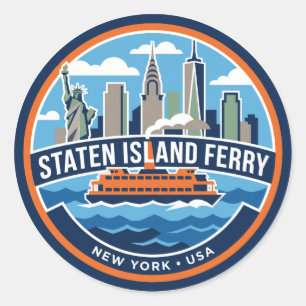 Adesivo Redondo Balsa de Staten Island EUA