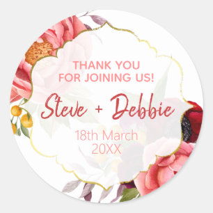 Adesivo Redondo Bálsamo Labial Branco Rosa Obrigado Vela de Soja C