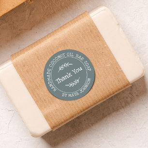 Adesivo Redondo Bálsamo Verde Country Obrigado Feito à Mão