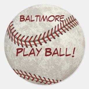 Adesivo Redondo Baltimore Baseball Play Ball! Passado Americano