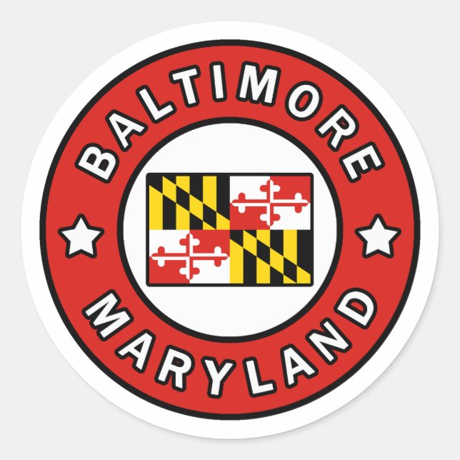 Adesivo Redondo Baltimore Maryland (Frente)