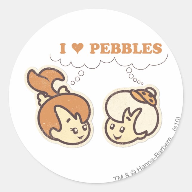 Adesivo Redondo Bam Bam loves PEBBLES™ (Frente)