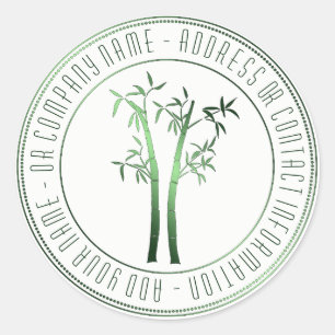 Adesivo Redondo Bambu em Moldura Circular Verde