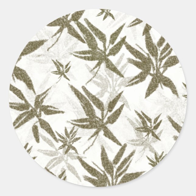 Adesivo Redondo Bambu em White Sheers - padrão de superfície unifo (Frente)