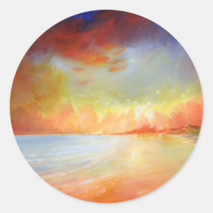 Adesivo Redondo Bamburgh Beach Sticker