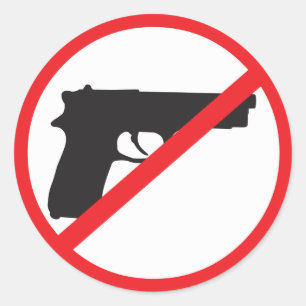 Adesivo Redondo Ban Guns Anti-Gun Pacifist