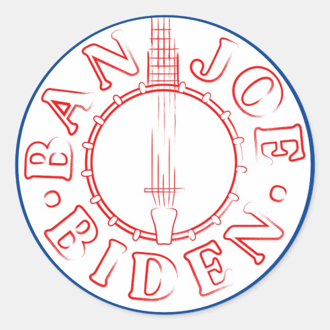Adesivo Redondo Ban Joe Biden Banjo Sticker (Frente)