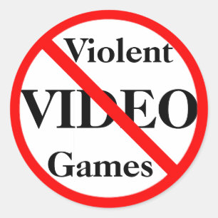 Adesivo Redondo Ban Violent Videos games