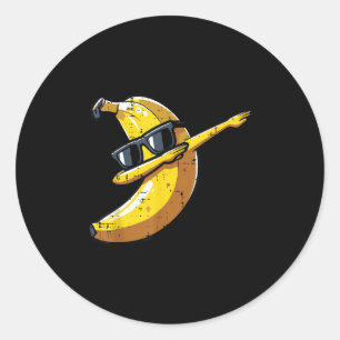 Adesivo Redondo Banana Dab Pulga Fruta Bonita Meninos