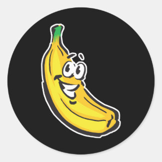 Adesivo Redondo banana feliz