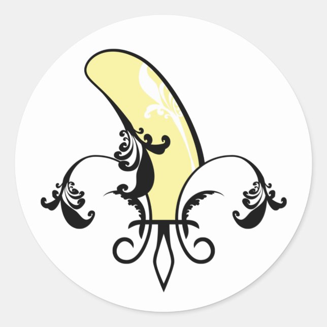 Adesivo Redondo banana fleur de lis (Frente)