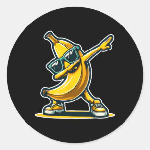 Adesivo Redondo Banana Gelada De Sungs Dançando Camisas Engraçadas