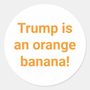 Adesivo Redondo Banana Trump Cômico Splash-Art Hankamer Artjunkhau