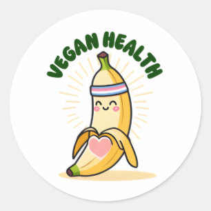 Adesivo Redondo Banana vegan