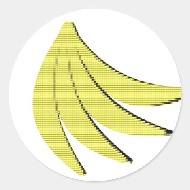 Adesivo Redondo Bananas de 8 Bits (Frente)