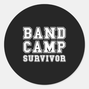 Adesivo Redondo Banda Camp Sobrevivente Marcha Banda Trompete Clar