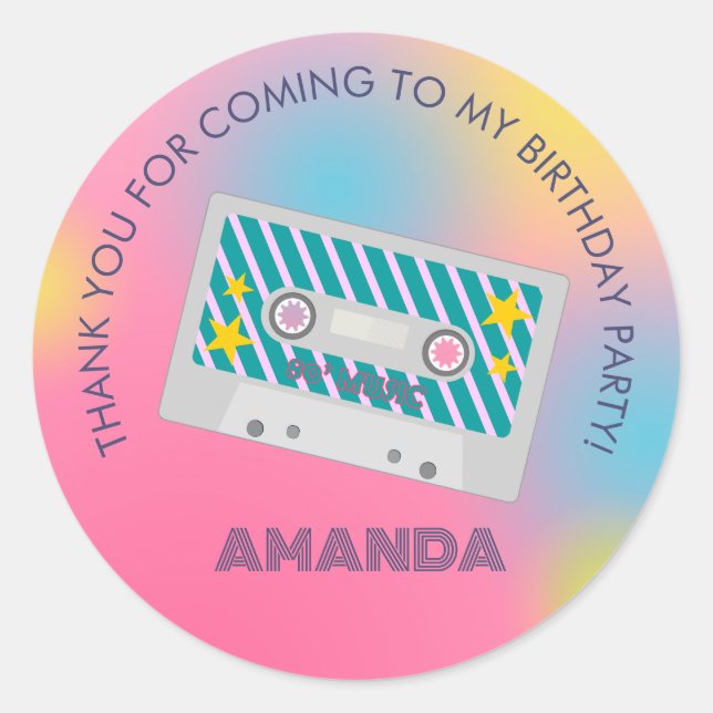 Adesivo Redondo Banda das garotas de música (Frente)