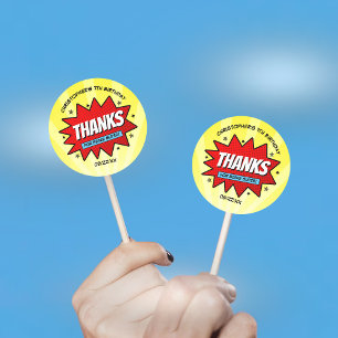 Adesivo Redondo Banda desenhada do super-herói algum favor de