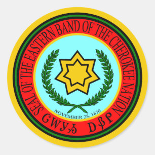 Adesivo Redondo Banda oriental do selo Cherokee