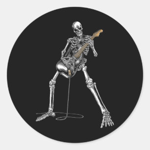 Adesivo Redondo Banda Rock and Roll Guitar s for Men Banda Tee