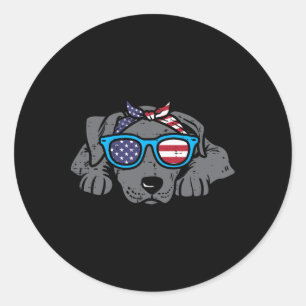 Adesivo Redondo Bandana Pitbull Pit American 4 De Julho Quarta