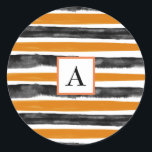 Adesivo Redondo Bandas de Aquarela do Dia das Bruxas Pretas e Lara<br><div class="desc">adesivo personalizado,  personalizar com ou sem texto</div>