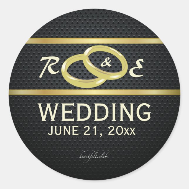 Adesivo Redondo Bandas de autocolantes Dourados (Frente)