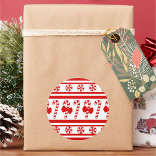 Adesivo Redondo Bandas de Canas de Natal