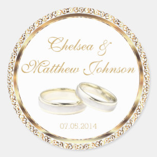 Adesivo Redondo Bandas de casamento para a noiva e o noivo