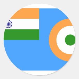 Adesivo Redondo Bandeira a força aérea indiana, India