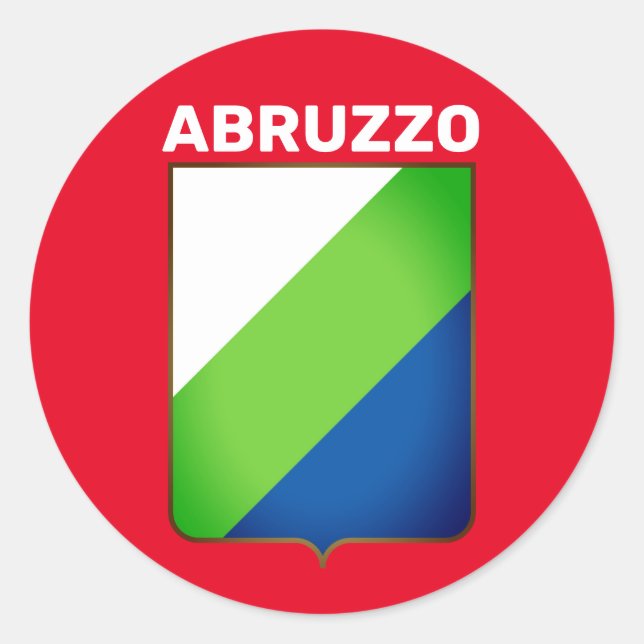 Adesivo Redondo Bandeira Abruzzo (Itália) (Frente)