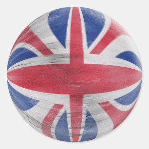 Adesivo Redondo bandeira afligida Union Jack pequena de 20