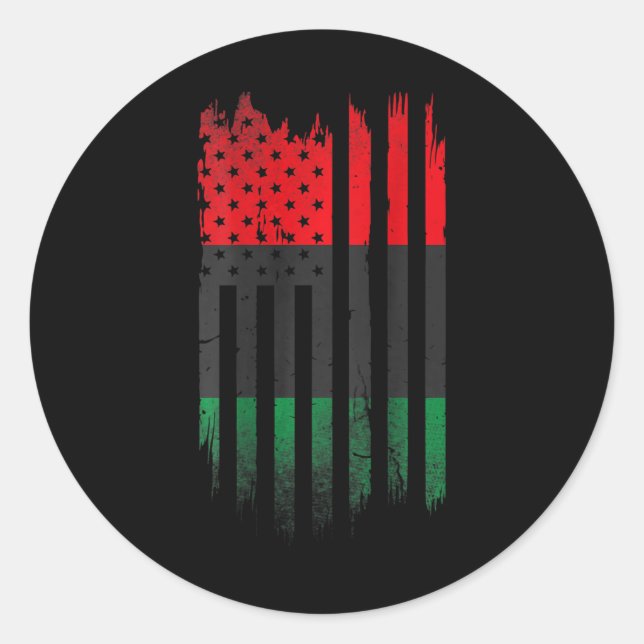 Adesivo Redondo Bandeira Afro-Americana Orgulho da História Negra  (Frente)