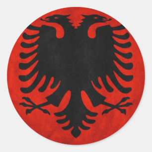 Adesivo Redondo Bandeira albanesa
