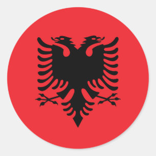 Adesivo Redondo Bandeira albanesa