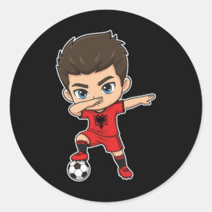 Adesivo Redondo Bandeira Alnia Dab Kid Goal Cartoon Alnia para men