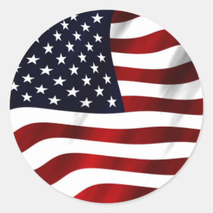 Adesivo Redondo Bandeira Americana