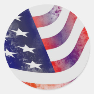 Adesivo Redondo Bandeira Americana