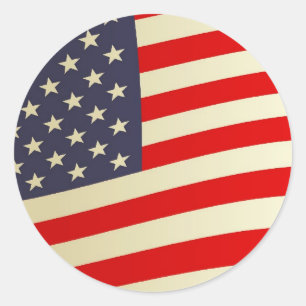 Adesivo Redondo Bandeira americana
