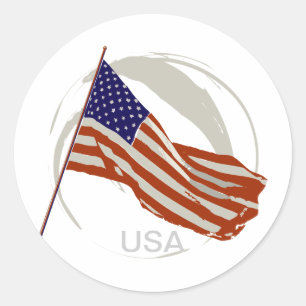 Adesivo Redondo bandeira americana