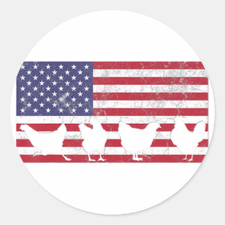 Adesivo Redondo Bandeira Americana