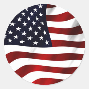 Adesivo Redondo Bandeira Americana