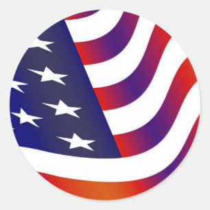 Adesivo Redondo Bandeira Americana