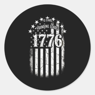 Adesivo Redondo bandeira americana 1776 betsy ross 13 estrelas eua